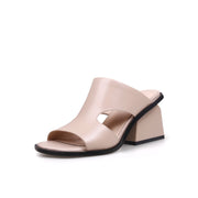 Peep Toe Cutout Chunky Sandals-1