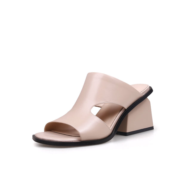 Peep Toe Cutout Chunky Sandals-1
