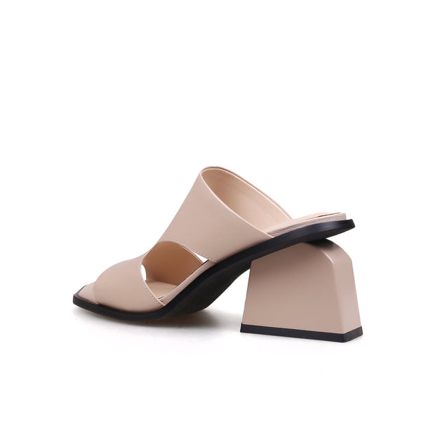 Peep Toe Cutout Chunky Sandals-3
