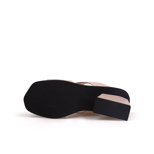 Peep Toe Cutout Chunky Sandals-4