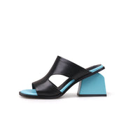 Peep Toe Cutout Chunky Sandals-5