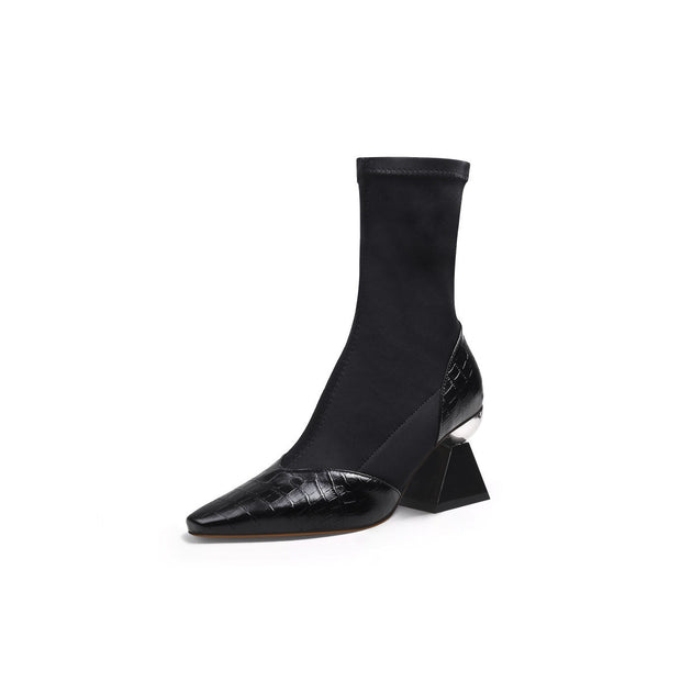 Pointed Toe Glam Ankle Boots-1