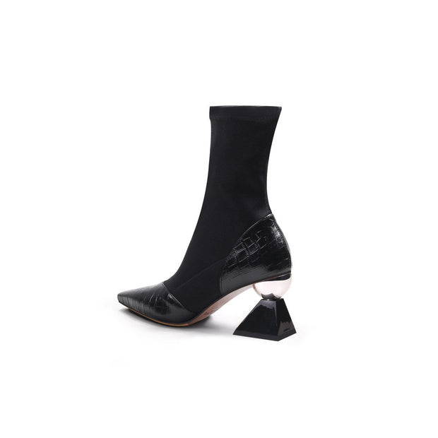 Pointed Toe Glam Ankle Boots-3