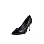 Pointed Toe Pearl Heel Stilettos-1