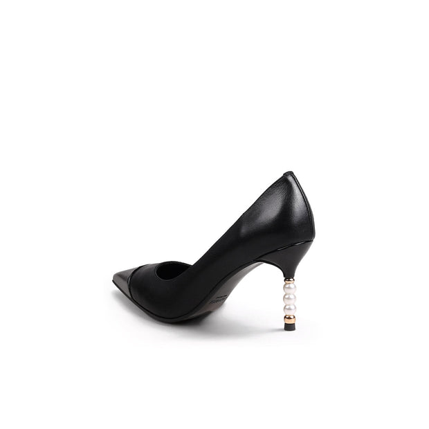 Pointed Toe Pearl Heel Stilettos-3