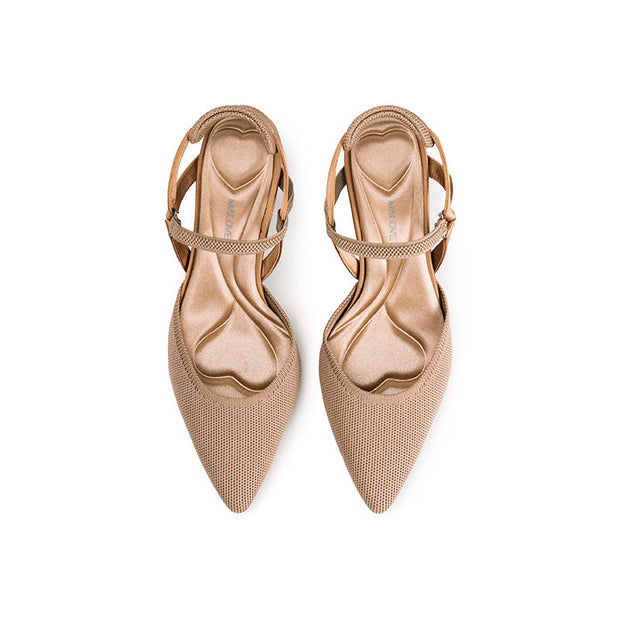 Pointed Toe Slingback Strap Kitten Heels-2