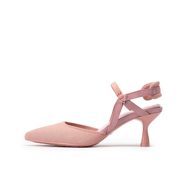 Pointed Toe Slingback Strap Kitten Heels-6