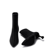 Pointed Toe Stiletto Heel Stretch Ankle Boots-2