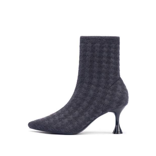 Pointed Toe Stiletto Heel Stretch Ankle Boots-5