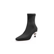 Pointed Toe Suede Ankle Boots-1