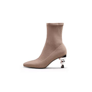 Pointed Toe Suede Ankle Boots-5