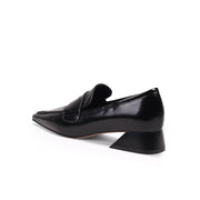 Pointed Toe Trapezoid Heel Loafers-3