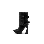 Puffy Leather Platform Boots-0