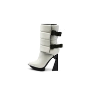 Puffy Leather Platform Boots-6
