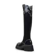 Retro Black Knee-High Boots-3