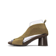Retro Block Heel Open Toe Roman Sandals-0