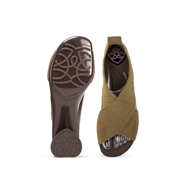 Retro Block Heel Open Toe Roman Sandals-1
