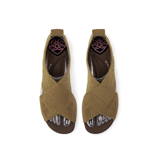 Retro Block Heel Open Toe Roman Sandals-2
