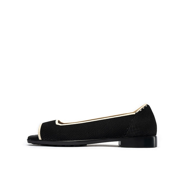 Retro Flat Low Heel Peep Toe Sandals-0