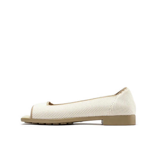 Retro Flat Low Heel Peep Toe Sandals-5