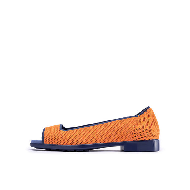 Retro Flat Low Heel Peep Toe Sandals-8