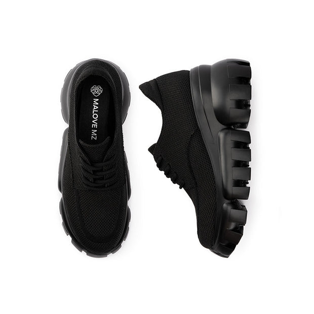 Retro Platform Breathable Chunky Lace Ups-2