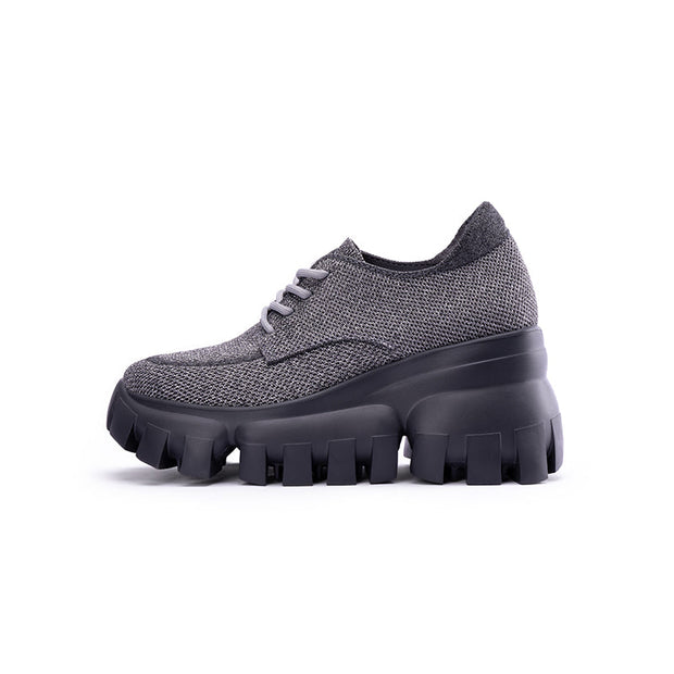 Retro Platform Breathable Chunky Lace Ups-6