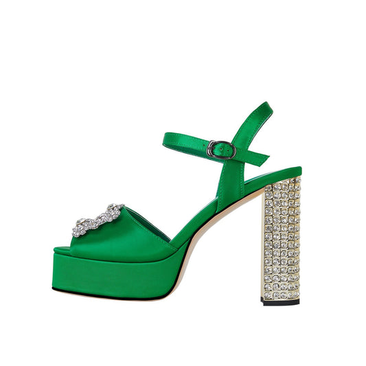 Rhinestone Chunky Platform Sandals-0