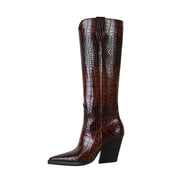 Rich Tone Leather Country Knee High Boots-0