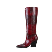 Rich Tone Leather Country Knee High Boots-5