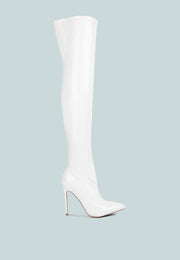 Riggle Long Patent Pu High Heel Boots-7