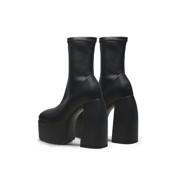 Rising Black Leather Platform Boots-3
