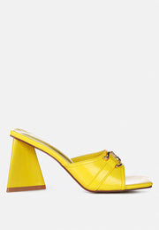 Salisbury Horsebit Buckle Triangular Block Heel Sandals-5