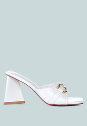 Salisbury Horsebit Buckle Triangular Block Heel Sandals-0