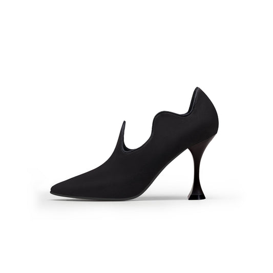 Scallop Wavy Suede Stiletto Pumps-0