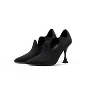 Scallop Wavy Suede Stiletto Pumps-1