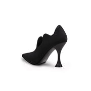 Scallop Wavy Suede Stiletto Pumps-3