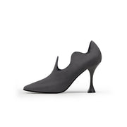 Scallop Wavy Suede Stiletto Pumps-5