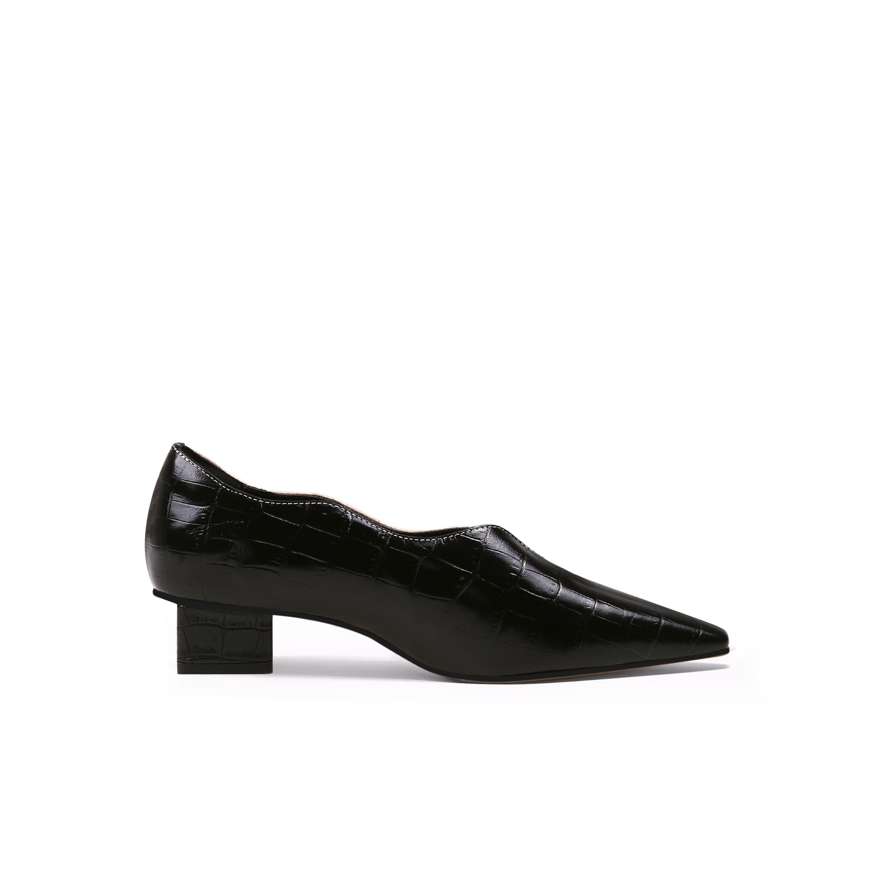 Scalloped Block Heel Pumps-2