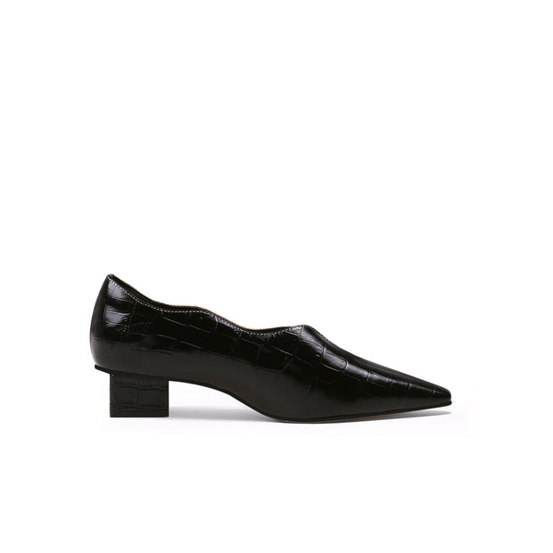 Scalloped Block Heel Pumps-2
