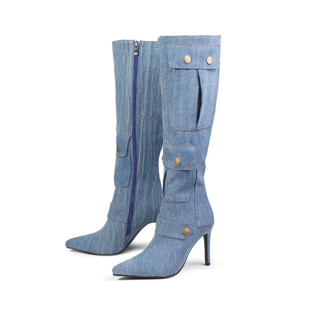 Sexy Knee High Stiletto Boots-2