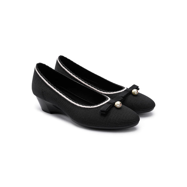 Shallow Wedge Comfortable Soft Sole Work Shoes-1