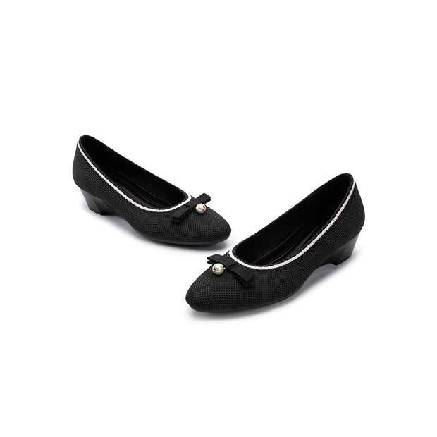 Shallow Wedge Comfortable Soft Sole Work Shoes-2