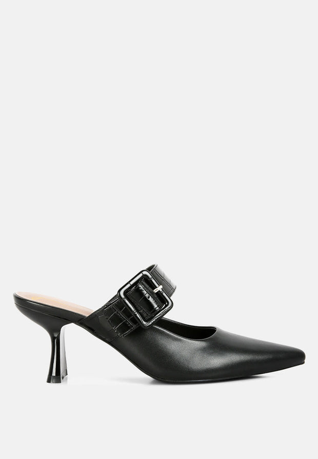 Shein Star Slim Block Heel Mules-5