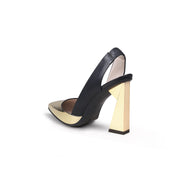 Shimmer Slingback Pointed Trape Heel Pumps-3