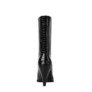 Sleek Wide Fit Black Mid Calf Boots-2