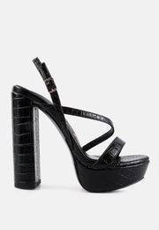 Slegs Slingback Block High Heeled Sandals-5