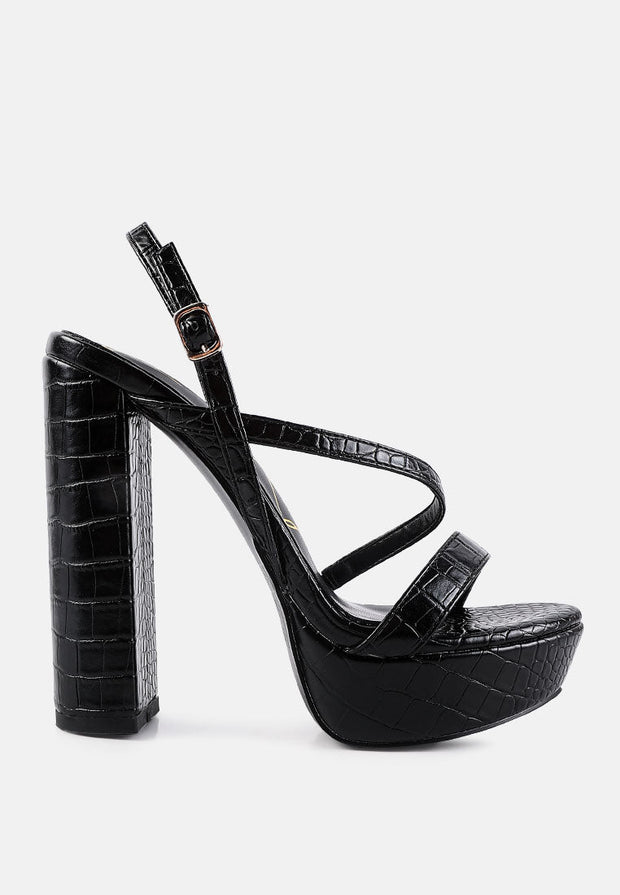 Slegs Slingback Block High Heeled Sandals-5