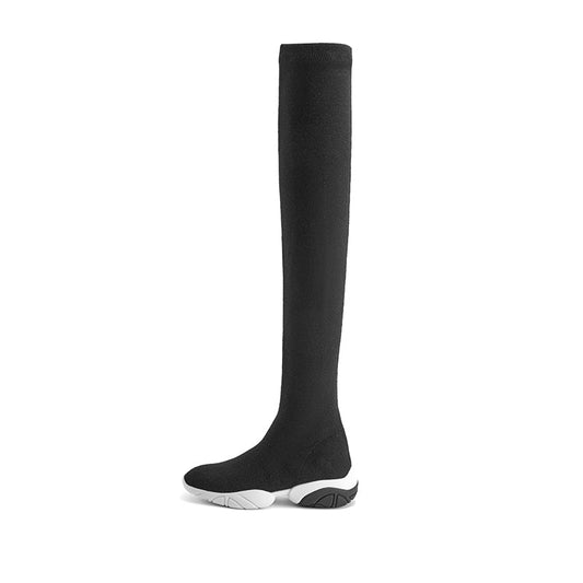 Slimming Stretchy Thermal Over the Knee Boots-0