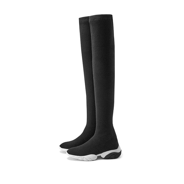 Slimming Stretchy Thermal Over the Knee Boots-2